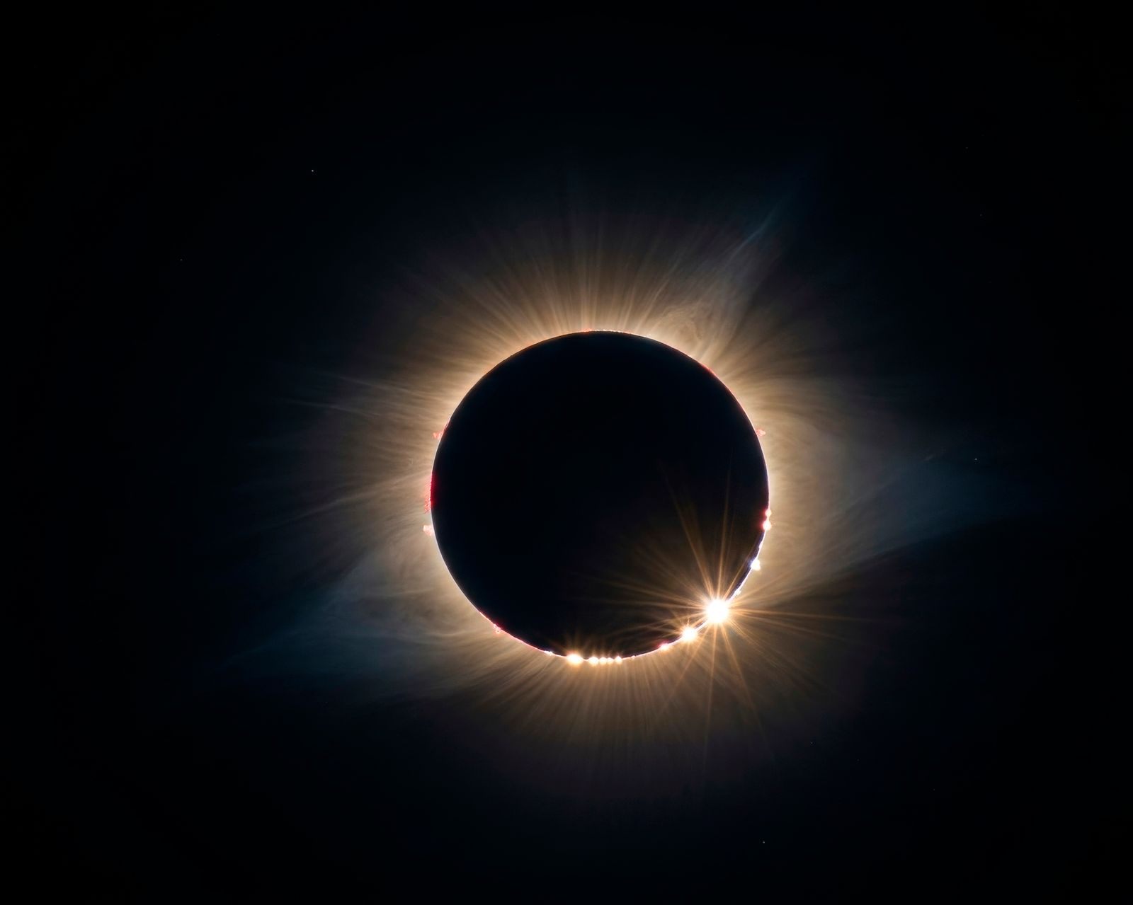Total solar eclipse with the corona and diamond ring, the sight an Egypt eclipse cruise in 2027 is built around
